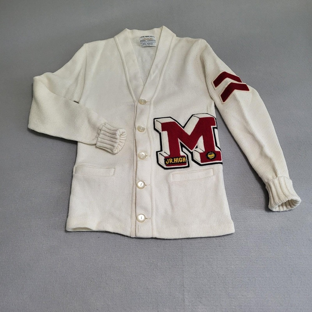VTG High School Varsity Letterman Letter Sweater Cardigan Chenille M Basketball